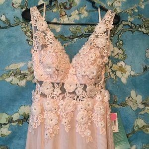 NWT rhinestone studded prom dress